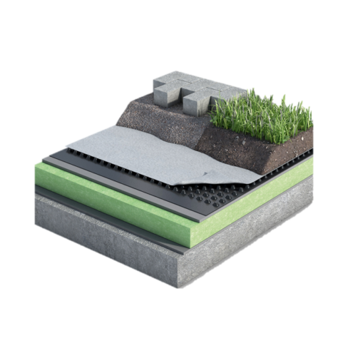 Ģeomembrāna ar ģeotekstilu PM DRAIN-TEC 250 (30m² rullis) - Image 2