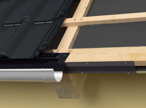 Gutter tape 100 H-PVC dzegas ventilācijas putnu lenta melna (5m rullis) - Image 2